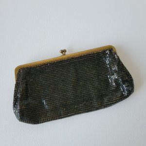 Vintage Black Mesh Evening Bag/Clutch, Made in West Germany, Cocktail Purse